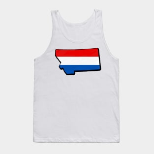 Red, White, and Blue Montana Outline Tank Top